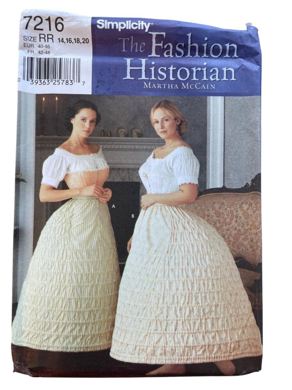 Simplicity 7216 Misses Crinoline Hoopskirt Sizes 14-20 Historical Costume UNCUT